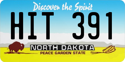 ND license plate HIT391