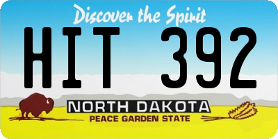 ND license plate HIT392