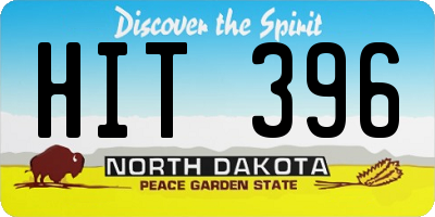 ND license plate HIT396