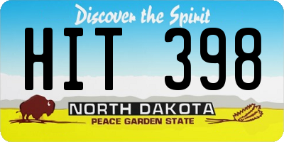 ND license plate HIT398