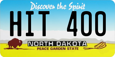 ND license plate HIT400