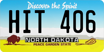 ND license plate HIT406