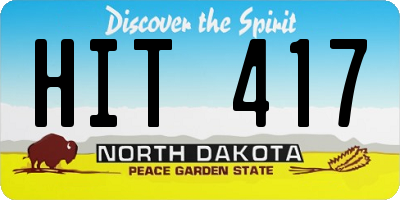 ND license plate HIT417