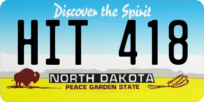 ND license plate HIT418