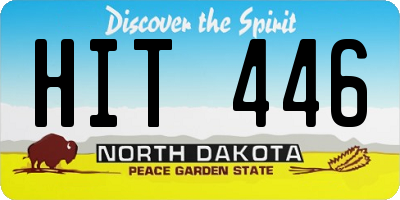 ND license plate HIT446