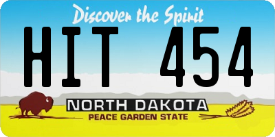 ND license plate HIT454