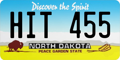 ND license plate HIT455