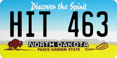ND license plate HIT463