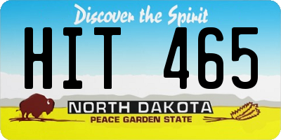 ND license plate HIT465