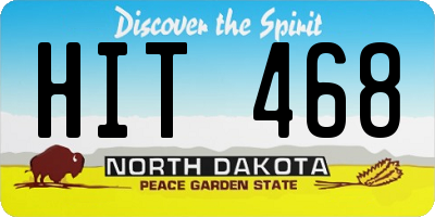 ND license plate HIT468
