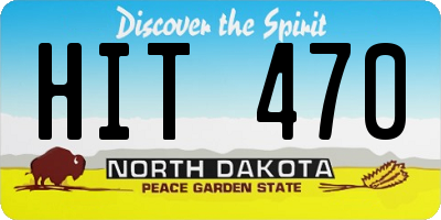 ND license plate HIT470