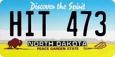 ND license plate HIT473