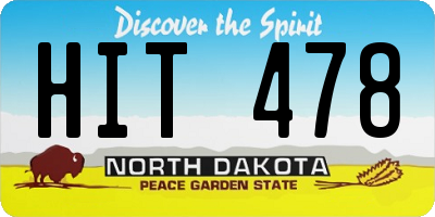 ND license plate HIT478