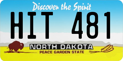 ND license plate HIT481