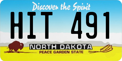 ND license plate HIT491