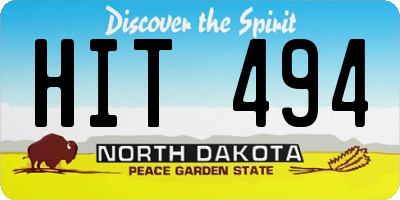 ND license plate HIT494