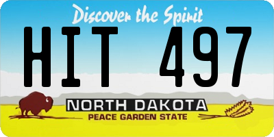 ND license plate HIT497