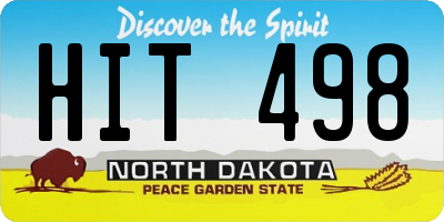 ND license plate HIT498