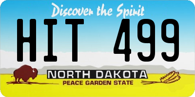 ND license plate HIT499