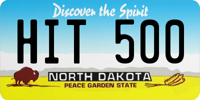 ND license plate HIT500