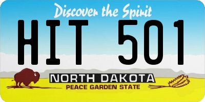 ND license plate HIT501