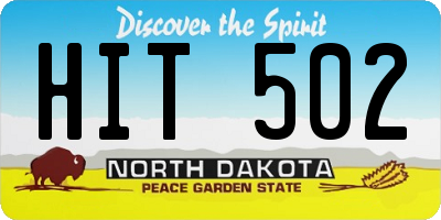 ND license plate HIT502