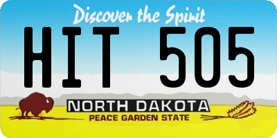 ND license plate HIT505