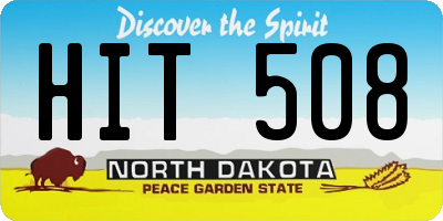 ND license plate HIT508