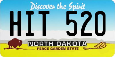 ND license plate HIT520