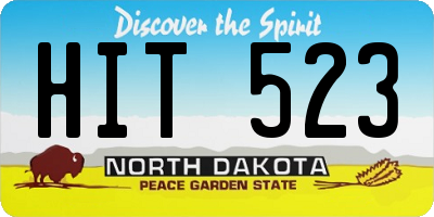 ND license plate HIT523