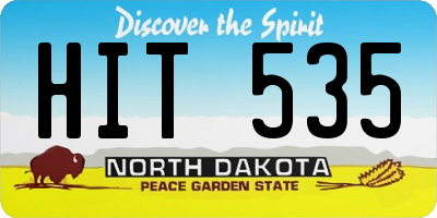 ND license plate HIT535