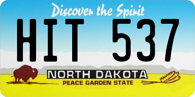 ND license plate HIT537