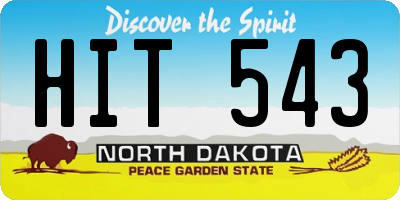 ND license plate HIT543