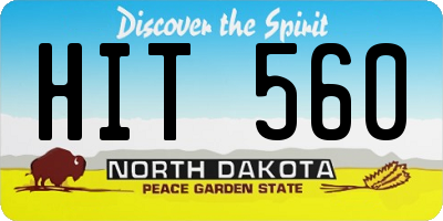 ND license plate HIT560