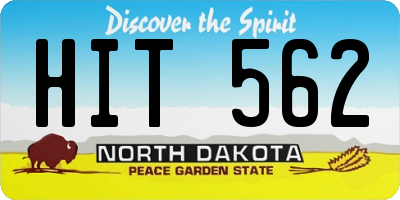 ND license plate HIT562