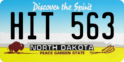 ND license plate HIT563