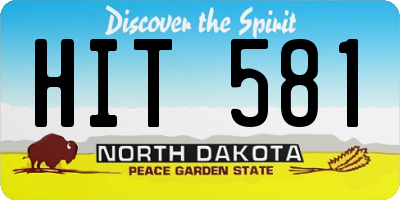 ND license plate HIT581