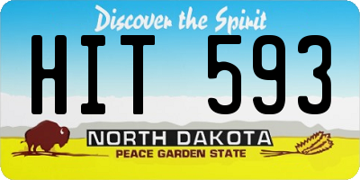 ND license plate HIT593