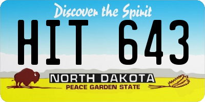 ND license plate HIT643