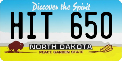 ND license plate HIT650