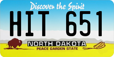 ND license plate HIT651