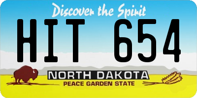ND license plate HIT654