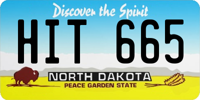 ND license plate HIT665