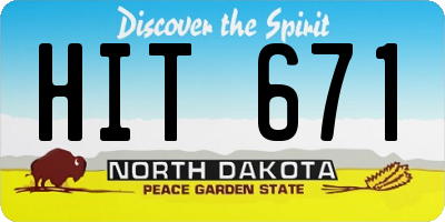 ND license plate HIT671