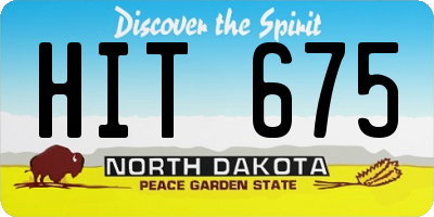 ND license plate HIT675