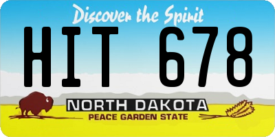 ND license plate HIT678