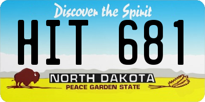 ND license plate HIT681