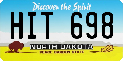 ND license plate HIT698