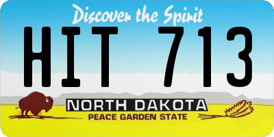ND license plate HIT713