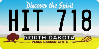 ND license plate HIT718